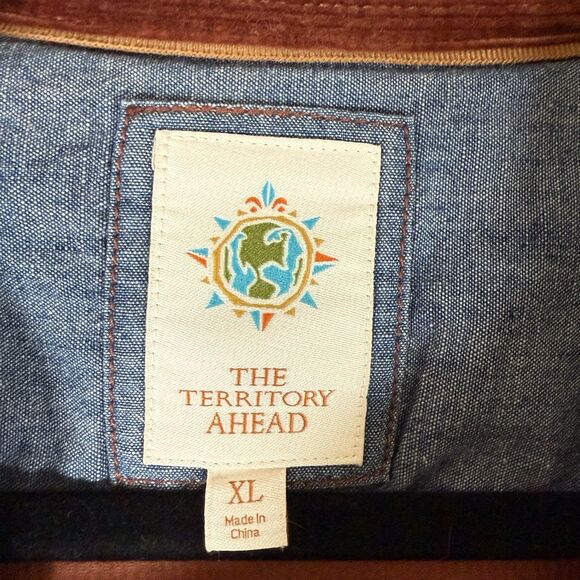 The Territory Ahead Jacket Mens XL Brown Corduroy Button Front Pockets Cotton Bl - Picture 4 of 10